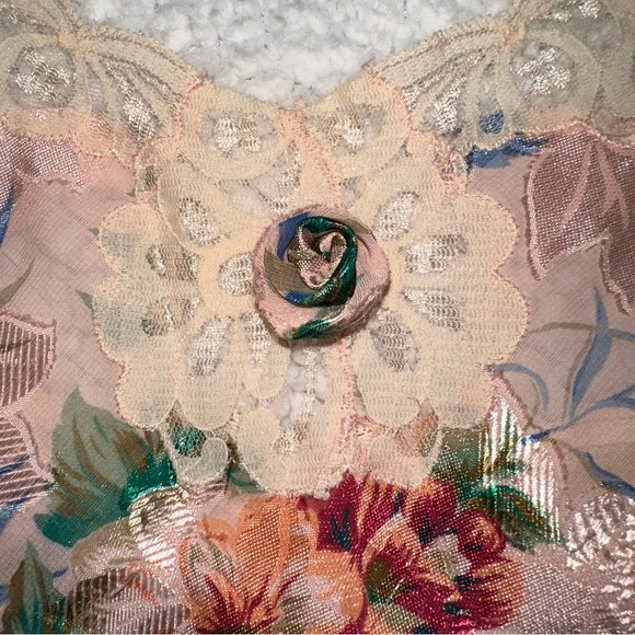 Vintage Gold Label Victoria’s Secret lace nightie nightgown slip floral pink L - Picture 3 of 9